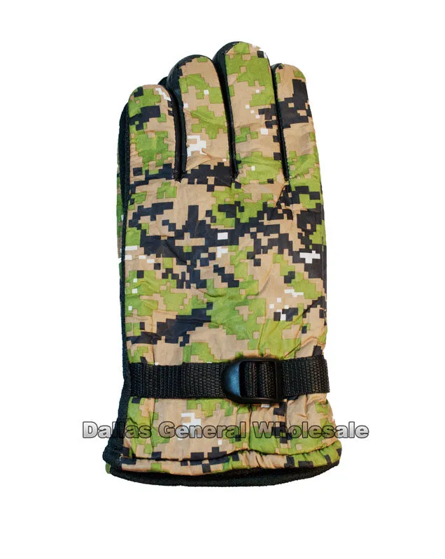 Men Digital Camouflage Heavy Insulated Gloves Wholesale