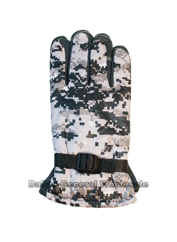 Men Digital Camouflage Heavy Insulated Gloves Wholesale