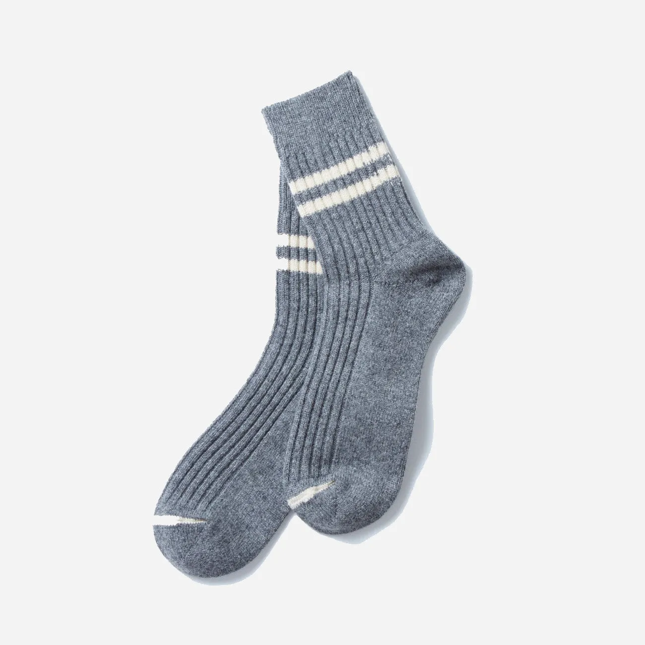 Merino Lambswool Stripe Socks - Gray