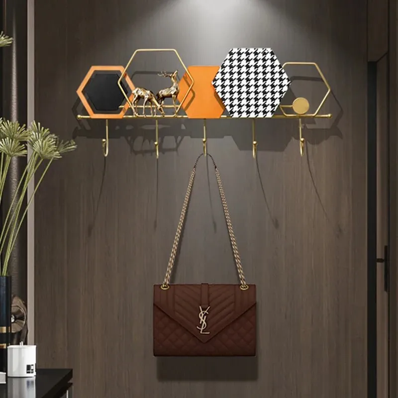 Modern Metal Coat Rack with 5 Hooks