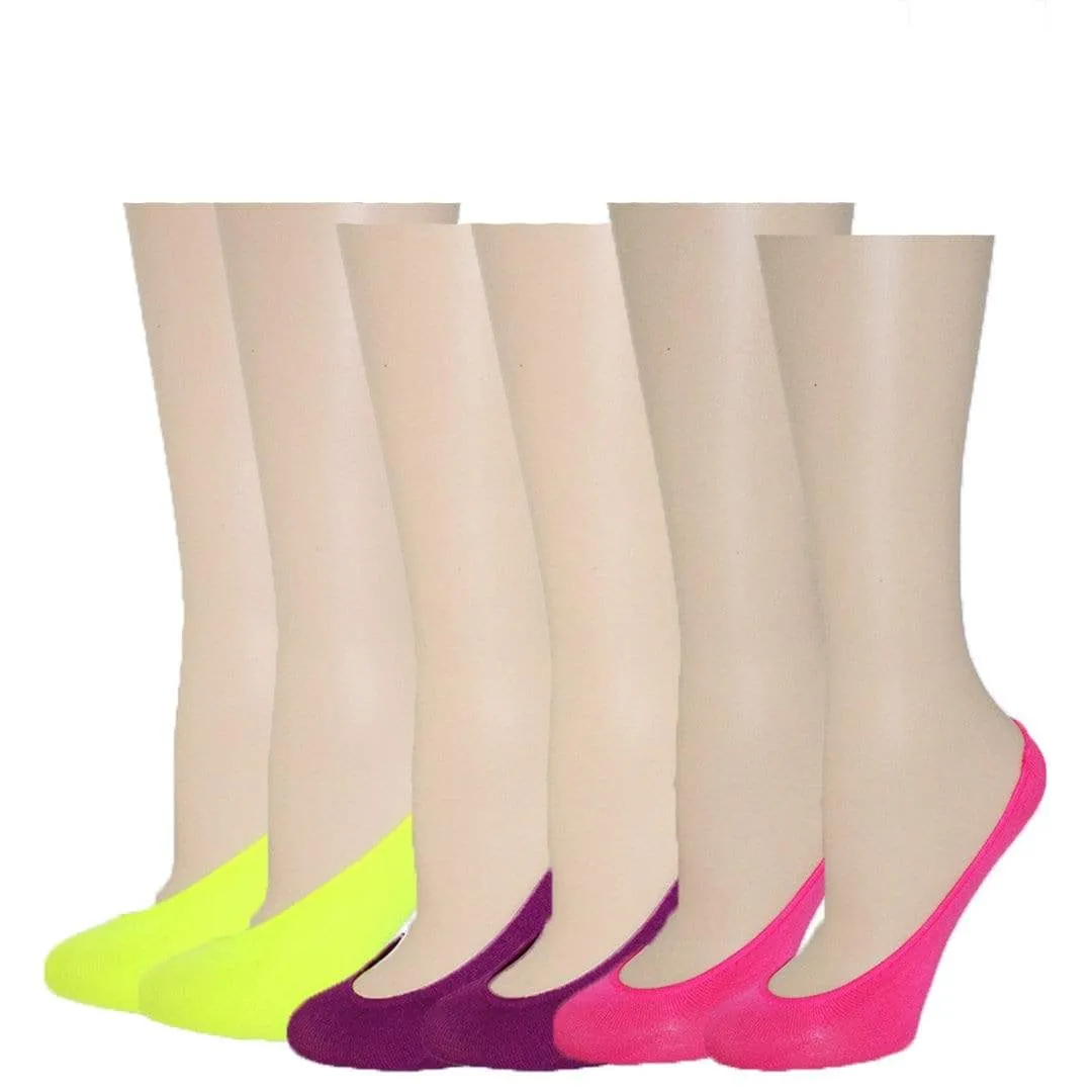 Neon Colorful Liner Socks Pack Women's No Show Sock