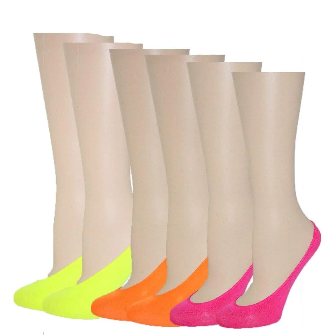 Neon Colorful Liner Socks Pack Women's No Show Sock