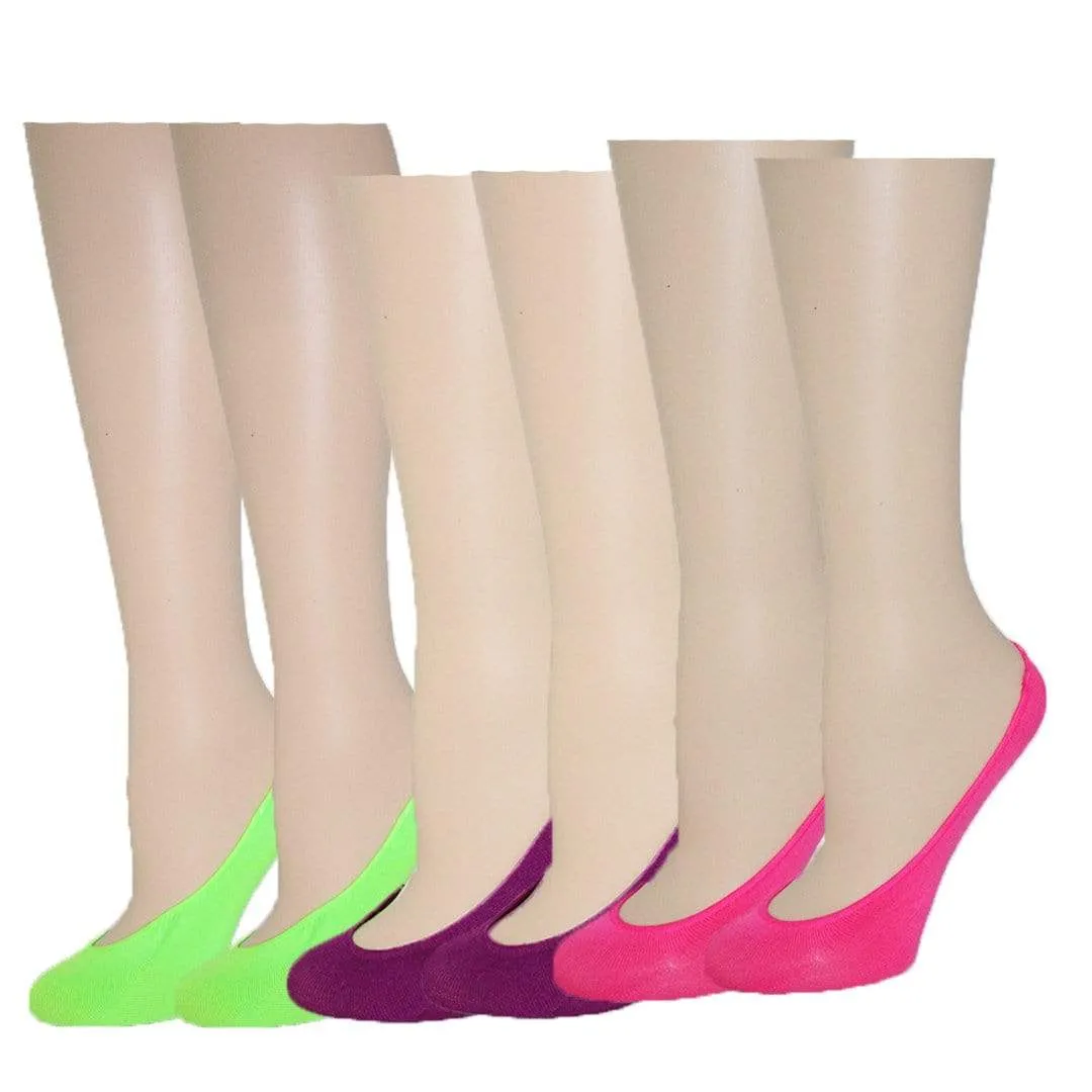 Neon Colorful Liner Socks Pack Women's No Show Sock