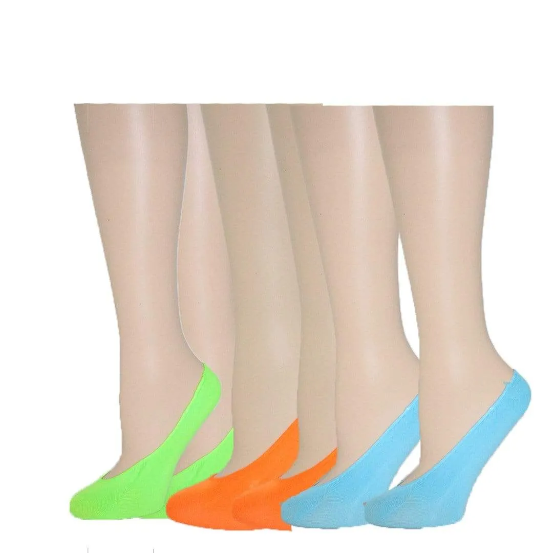 Neon Colorful Liner Socks Pack Women's No Show Sock