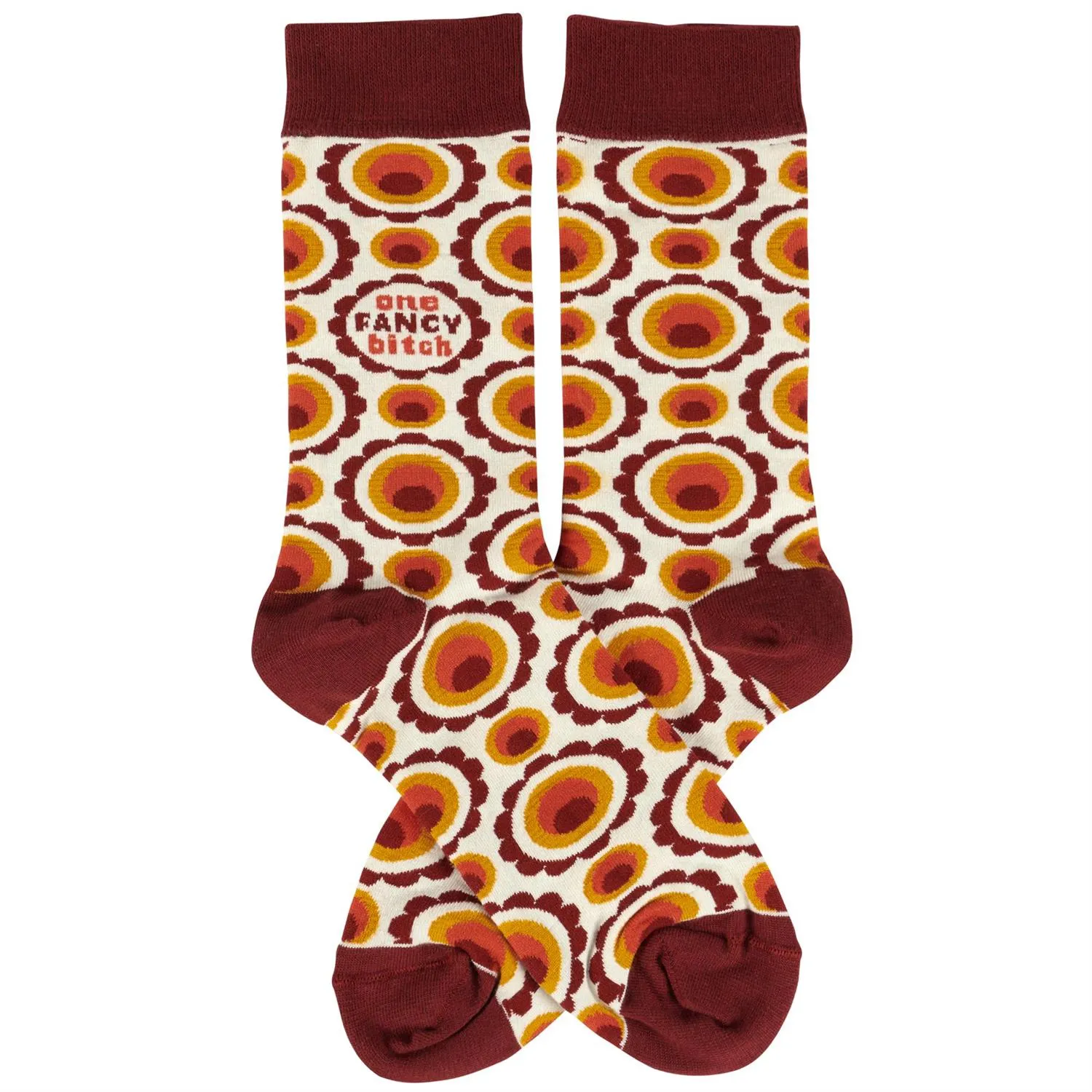 One Fancy Bitch Socks | Colorful Retro Pattern