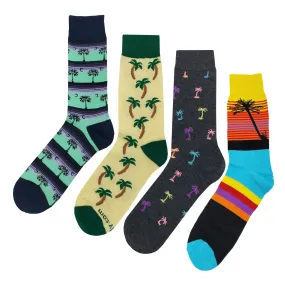 Palm Tree Socks 4 Pack