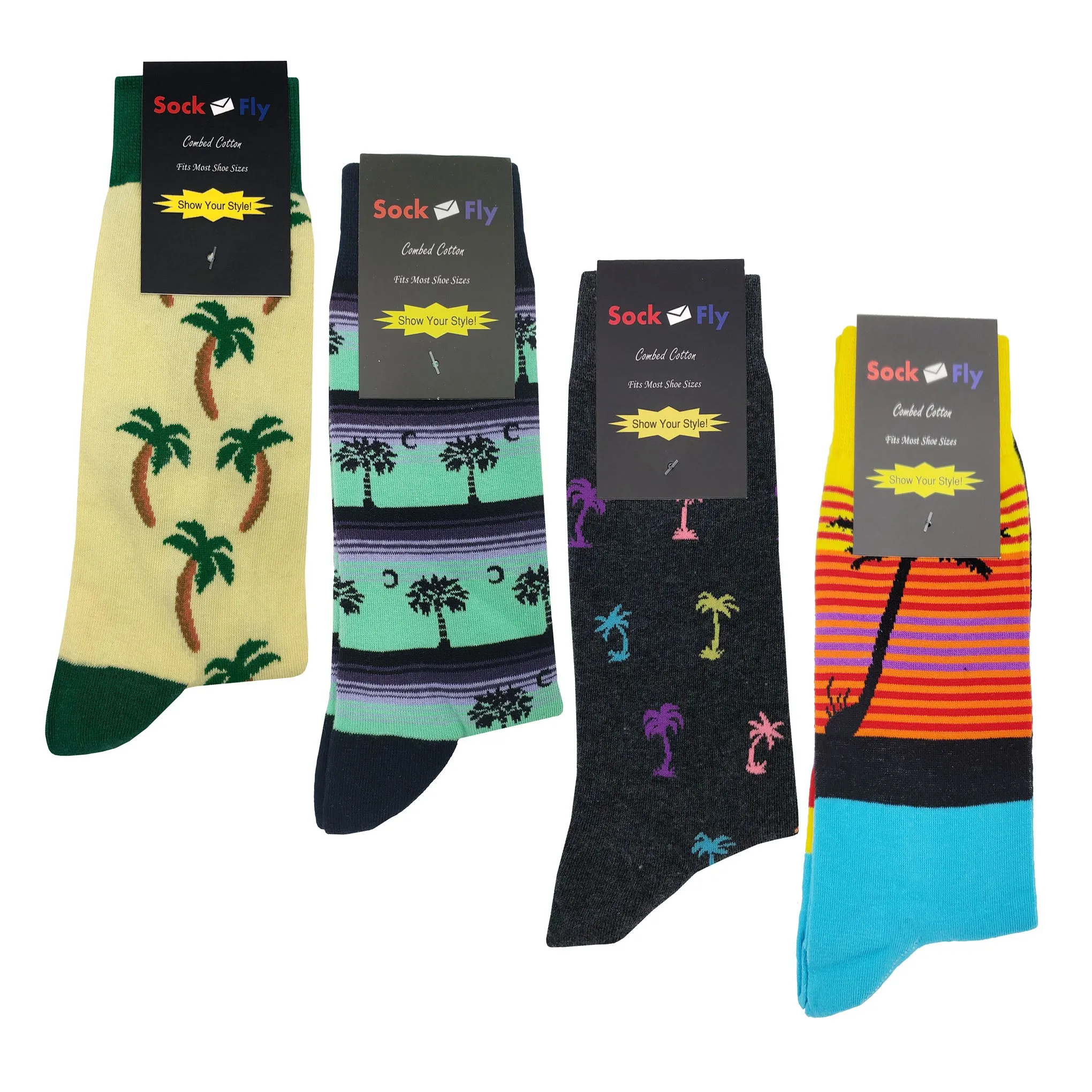 Palm Tree Socks 4 Pack