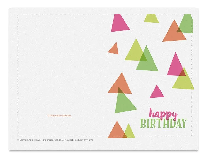 Printable Birthday Card - Party Hats