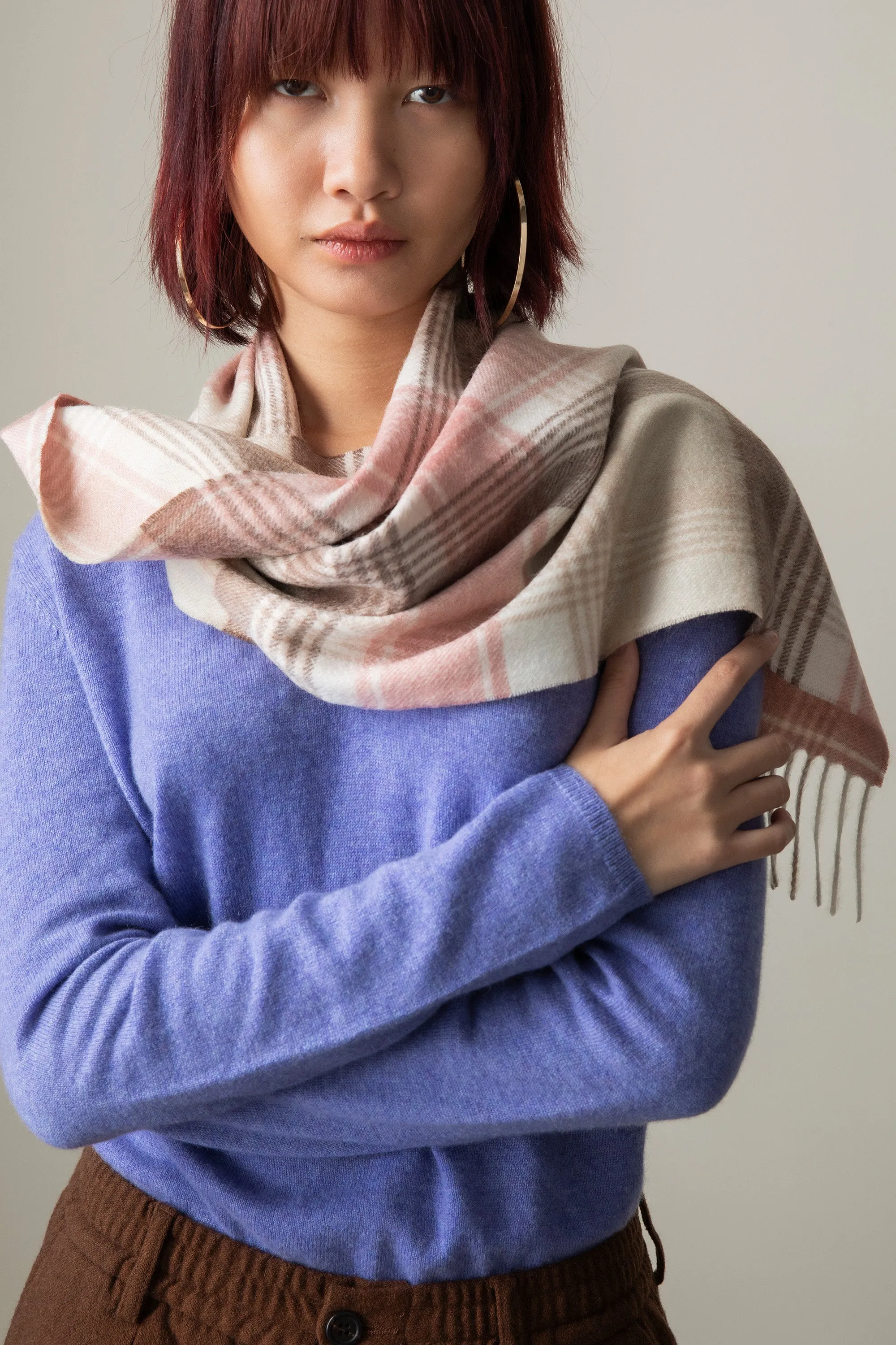 Repeat Edge Lambswool Scarf - Natural