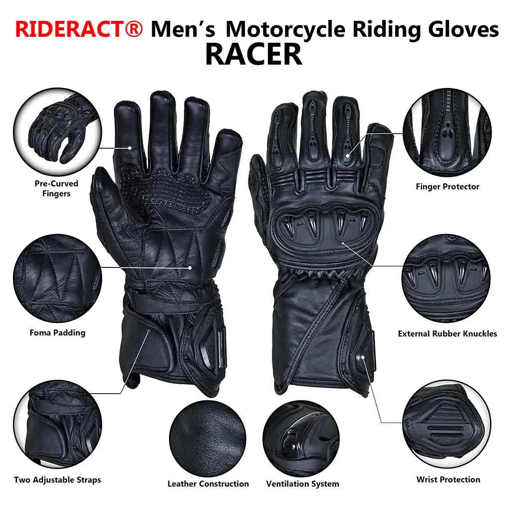 RIDERACT® Men Winter Motorcycle Gloves RACER Riding Gloves