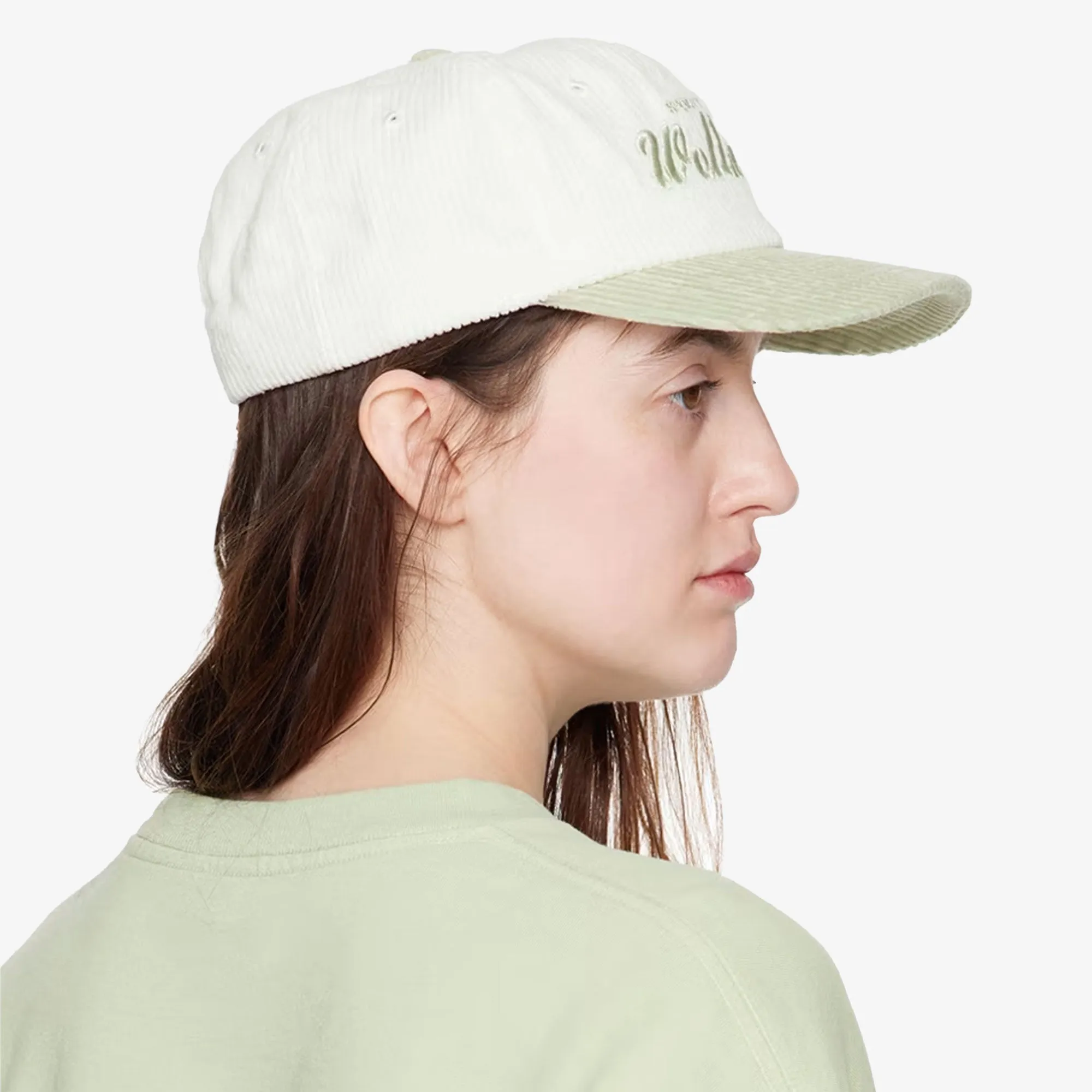 SPORTY & RICH | DRAFT CORDUROY HAT { WHITE/SAGE