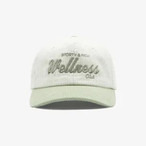 SPORTY & RICH | DRAFT CORDUROY HAT { WHITE/SAGE