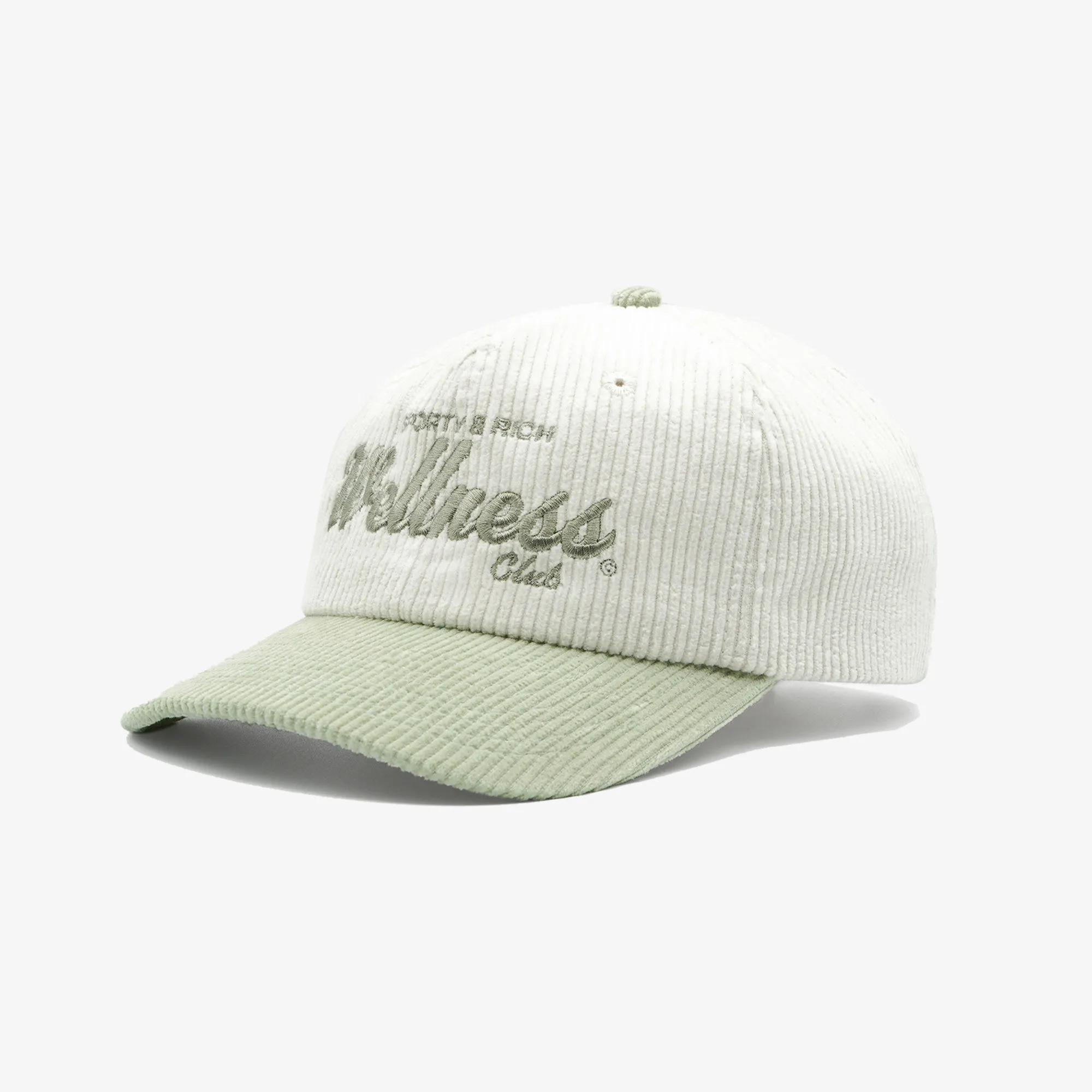 SPORTY & RICH | DRAFT CORDUROY HAT { WHITE/SAGE