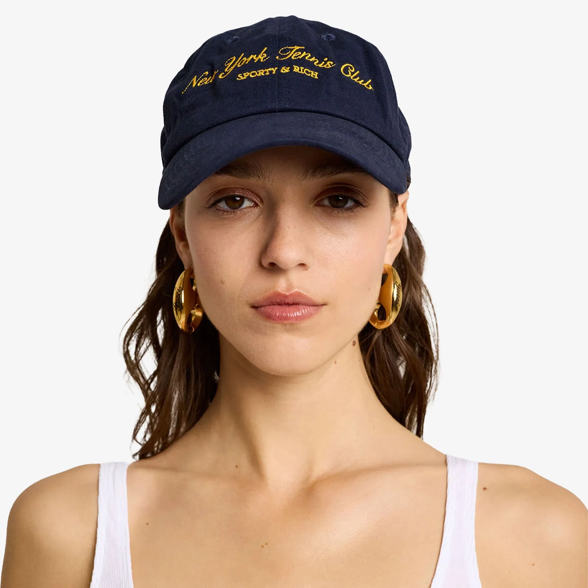 SPORTY & RICH | NY TENNIS CLUB HAT { NAVY/GOLD