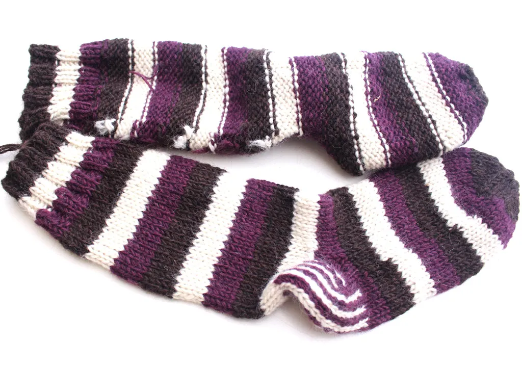 Trendy Purple and White Mixed Knee High Socks