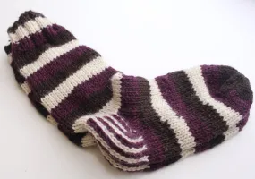 Trendy Purple and White Mixed Knee High Socks