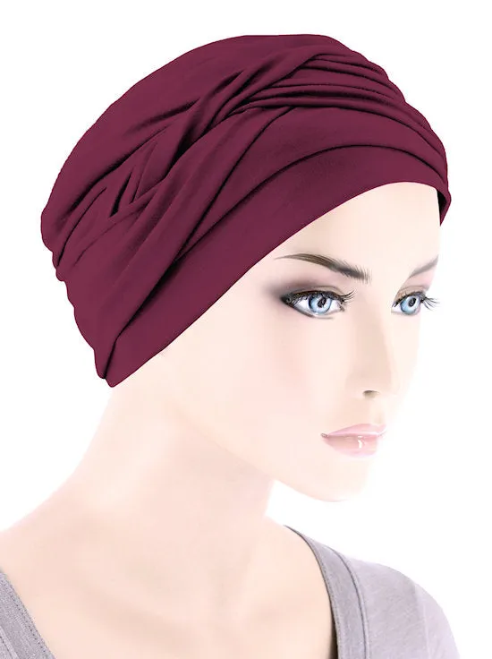 TWIST-BURGUNDY#Twisty Turban in Buttery Soft Burgundy