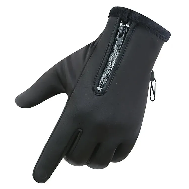 Winter Warm Fleece Gloves Warm Touchscreen Sport Fishing Splash-proof Skiing Army Cycling Snowboard Nonslip Zipper Gloves