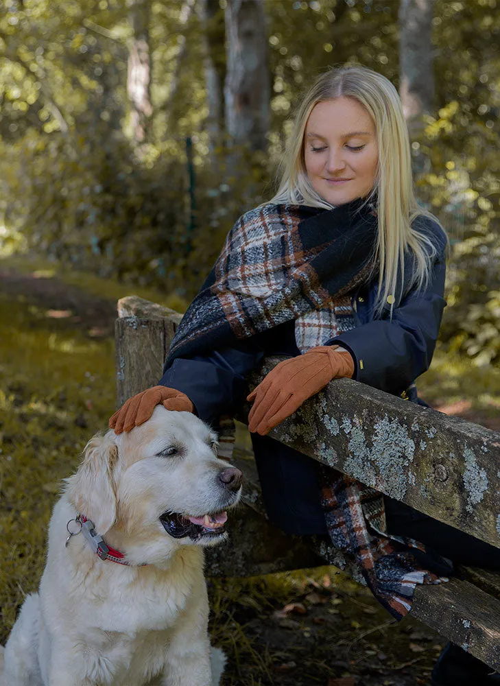 Women’s Chunky Plaid Check Blanket Scarf with Fringe Ends