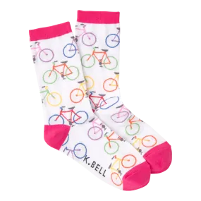 Women's Colorful Bikes Crew Socks ^