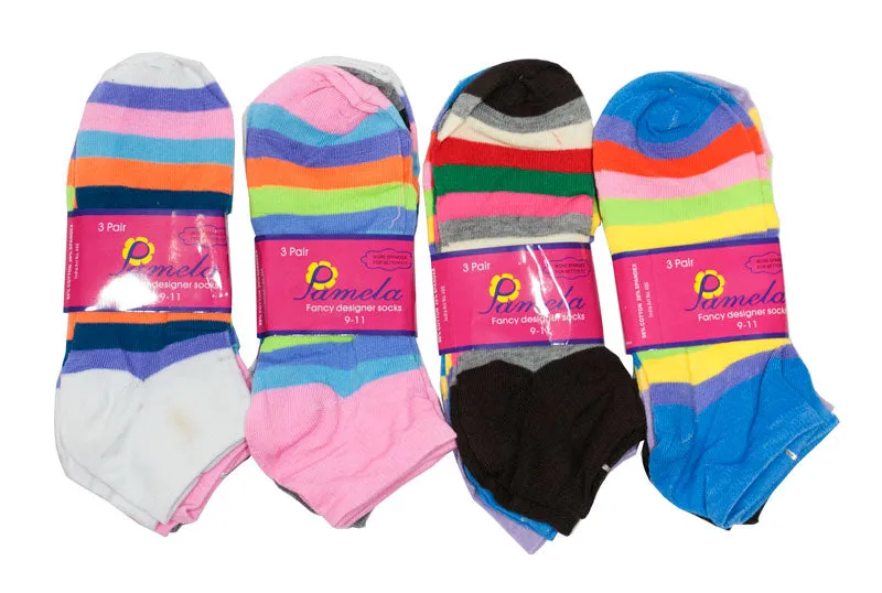 Women's Colorful Stripes Casual Ankle Socks