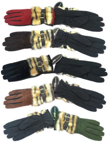 women's premium winter gloves w/ fur cuffs Case of 144