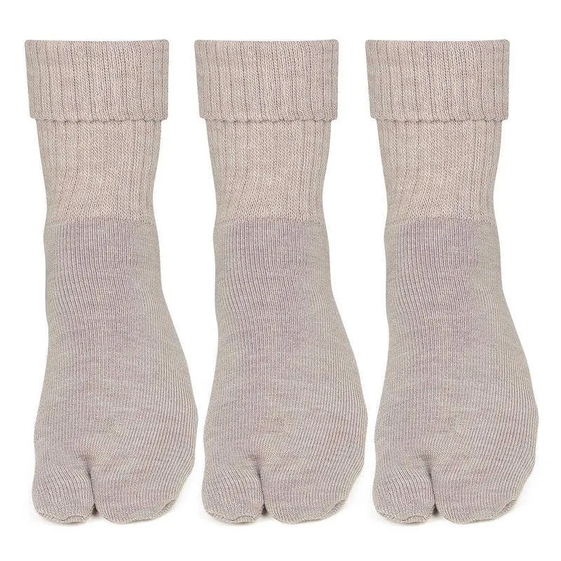 Women's Skin Woolen Thumb Socks -Pack of 3