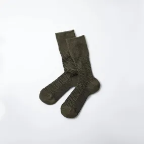 Woolen Jacquard Crew Sock (O.D.   Black)