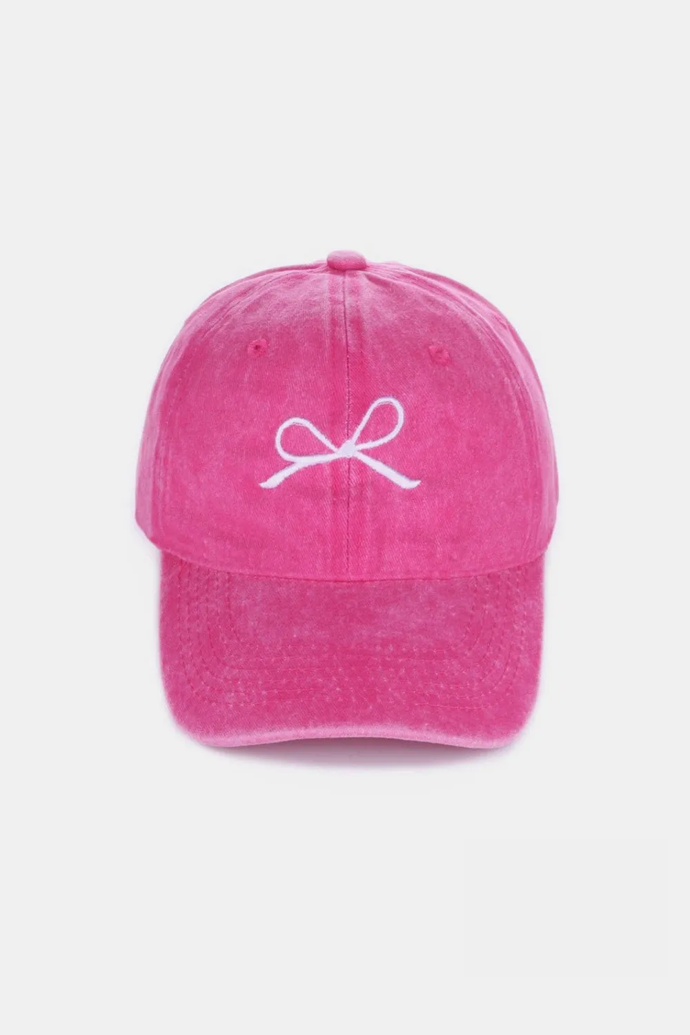 Zenana Bow Embroidered Washed Cotton Caps